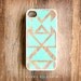 iPhone 5 Tribal Case - iPhone 4S Case, Rubber Silicone or Plastic Wood Effect iPhone 4 Case, Mint Tribal iPhone 4 Case, iPhone 5 Cover