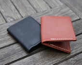 grams28 - Leather Wallet Card holder (hand stitched) Money Clip or gift idea wallet Cardholder (italian leather)