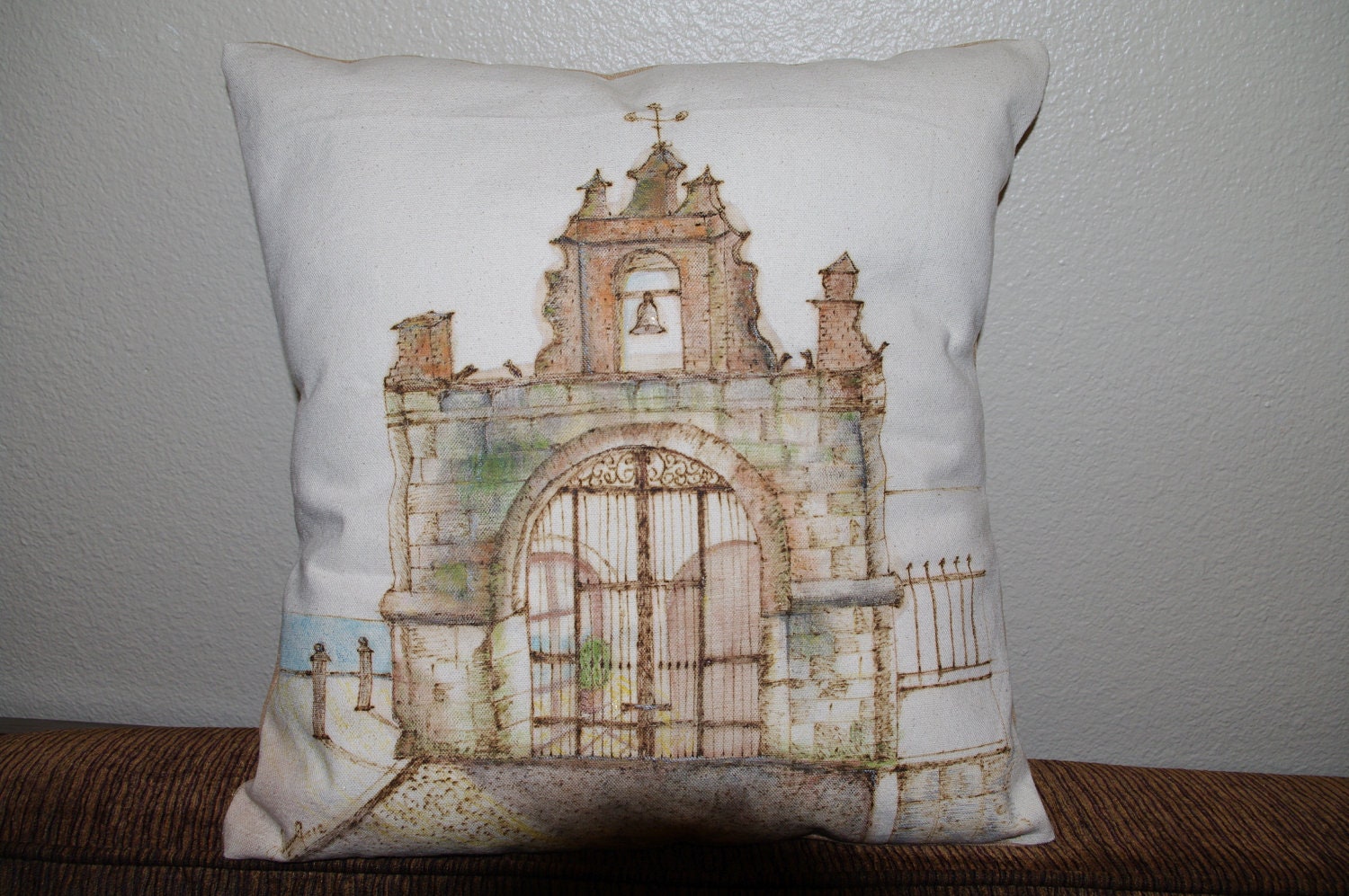 Capilla del Cristo, Puerto Rico Pirography Pillow