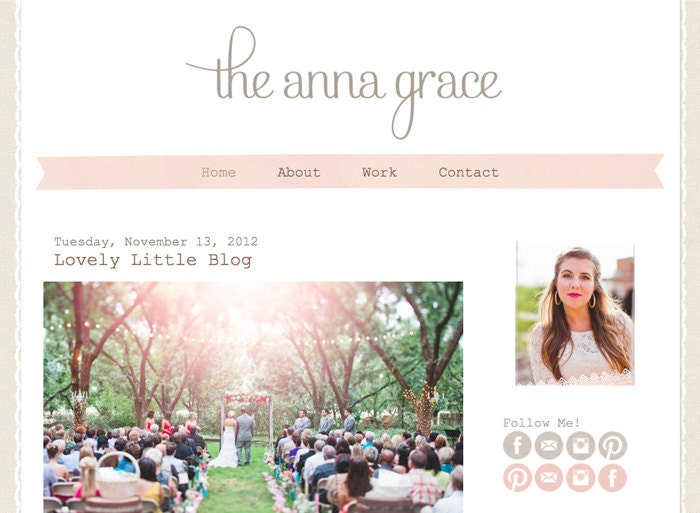 Premade Blogger Template - The Anna Grace