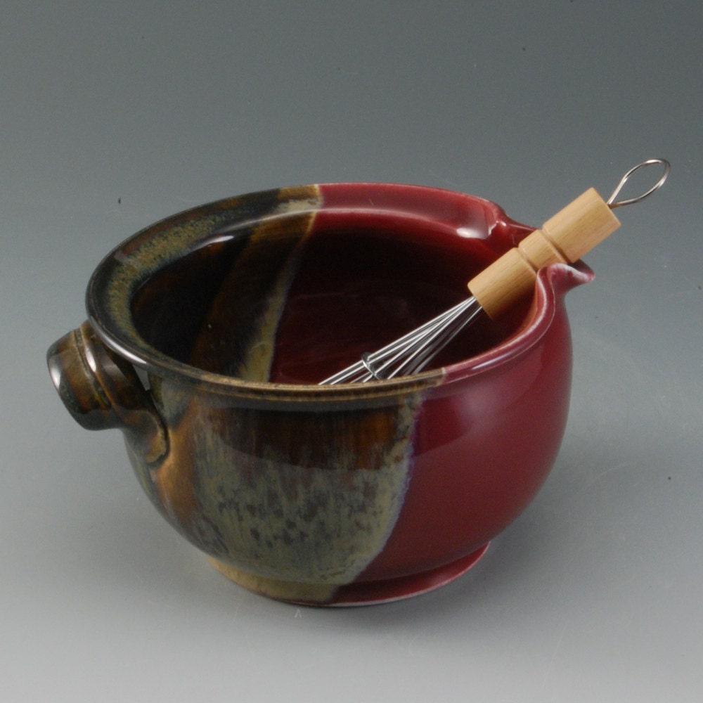 Handmade Pottery Mixing Bowl Porcelain Stoneware by MarksPottery