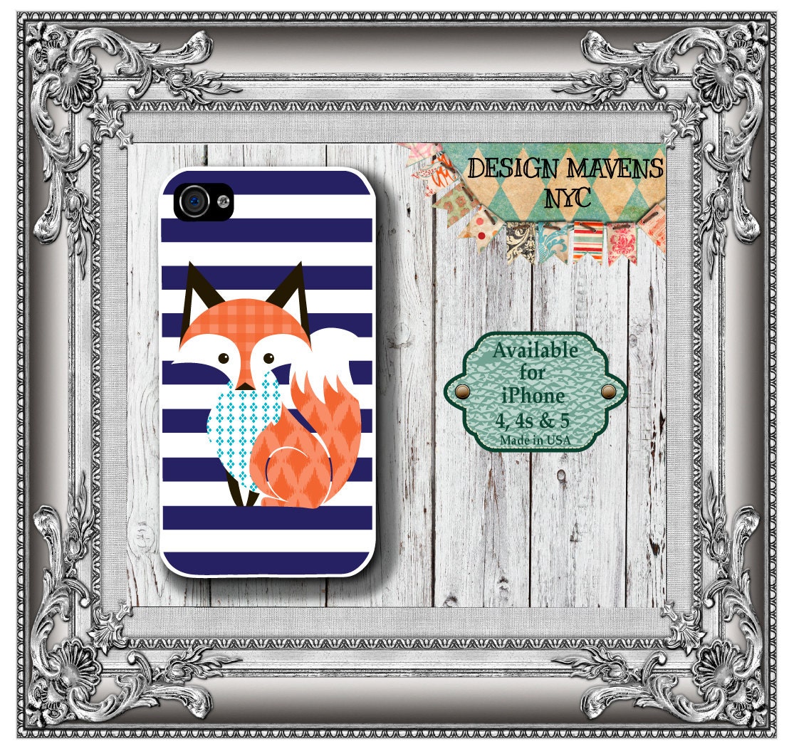 Preppy Fox iPhone Case, Hard Plastic iPhone Case, Fits iPhone 4, iPhone 4s & iPhone 5, Phone Cover, Phone Case