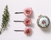 Lily - Little Flower Bobby Pins / Romantic Nature Inspired Hairpiece / Bridal, Wedding, Engagement, Fashion, Vintage Style, Woodland
