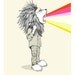 Morning Lion Shouting Colors LTD ED-  Original Illustration Print