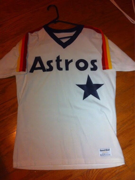 White Houston Astros Rainbow Jersey Shirt by by Sportsandhiphop