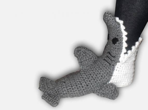 Crocheted Shark slippers