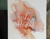 5x7 Watercolor and Hand Lettered Print