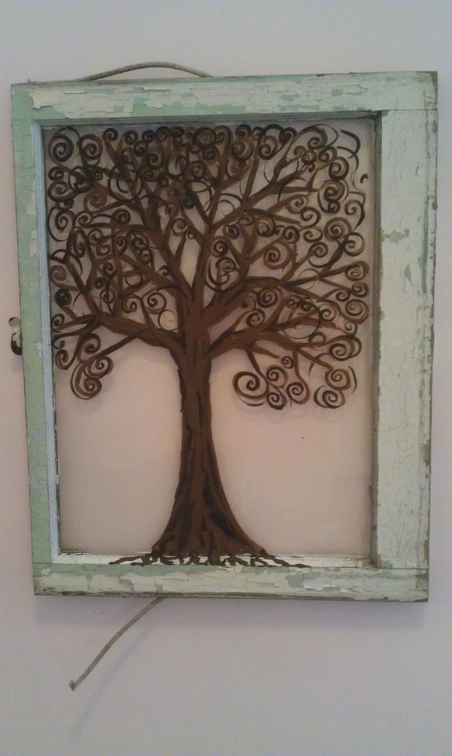 on windows Acrylic  for painting Painting on privacy Tree Glass to Items similar Etsy glass Window