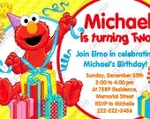 Elmo Birthday Invitation - Sesame Street Birthday Party Invitation - Digital File