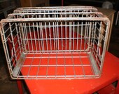 vintage metal milk crate