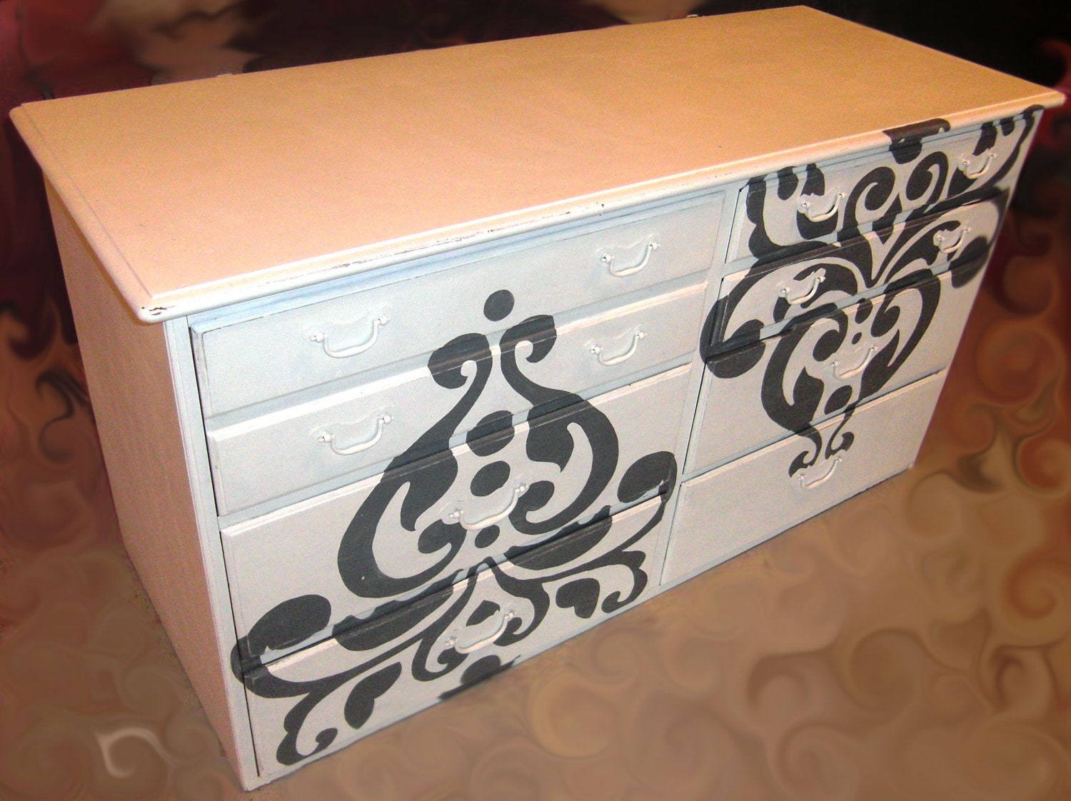 damask dresser