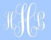 Custom Vinyl Monogram Decal with Monogram Letters Widened - 5" x 7"