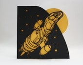 Paper cut  Serenity Firefly Silhouette Greetings Card