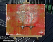 Canvas Art - Red and Gold with Trees