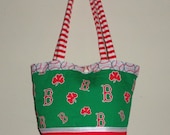 Boston Red Sox Cotton Handbag Purse Irish Red Shamrocks Fan purse