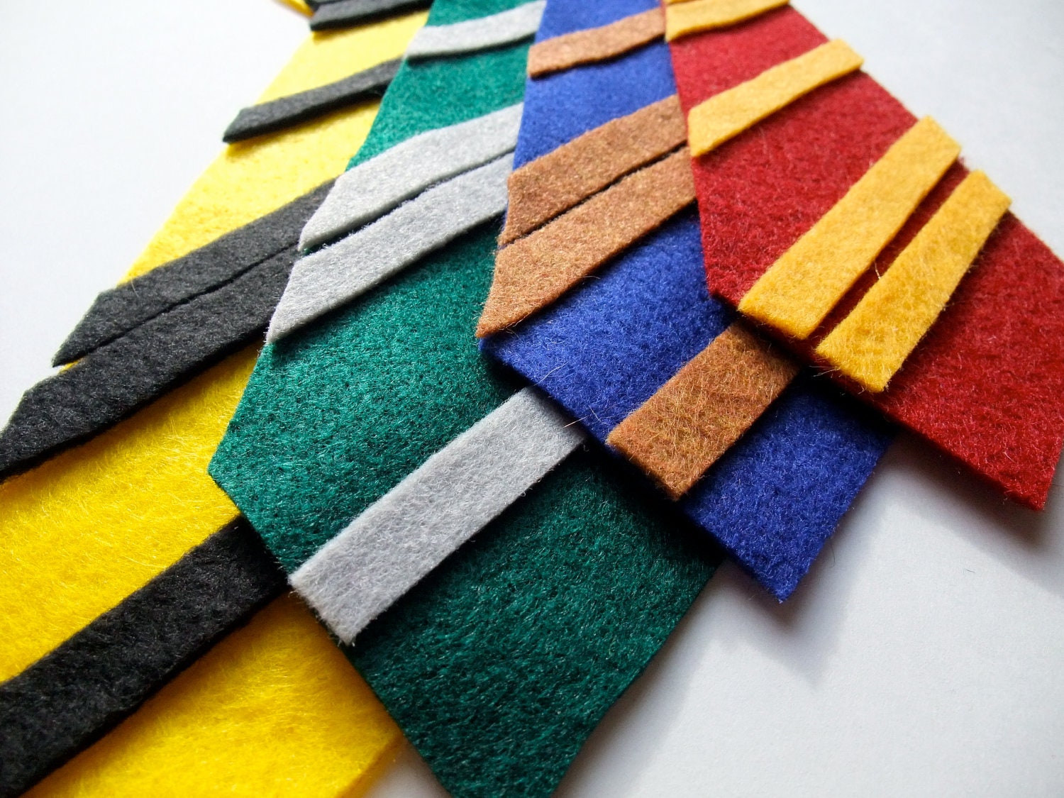 Harry Potter Inspired Felt Pin-On Ties - Set of 12