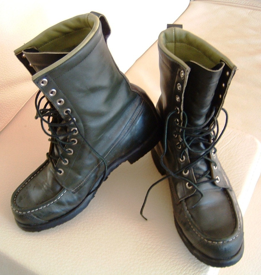 Items similar to Vintage Green Browning Hunting/Work Boots Kangaroo