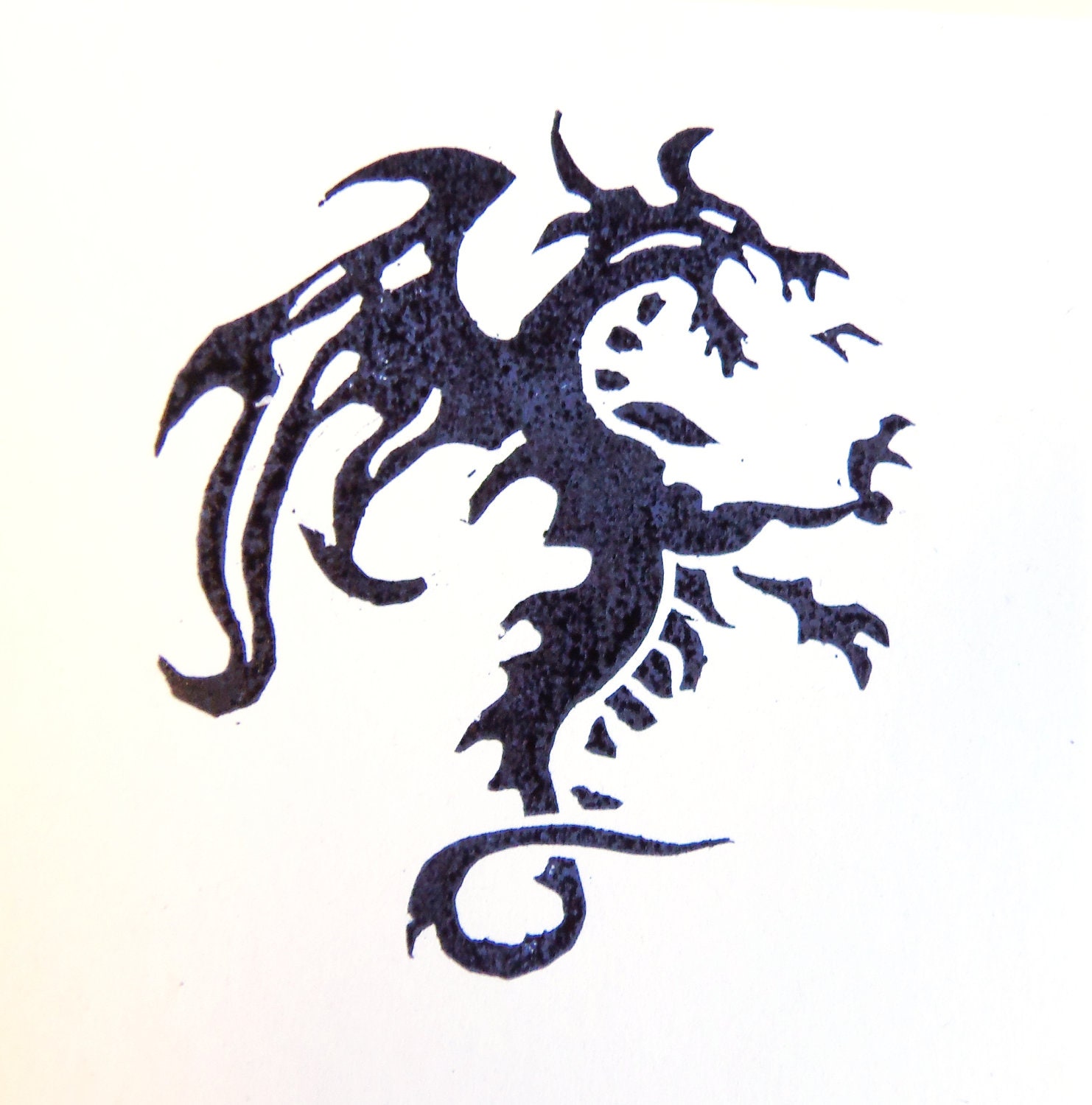 Dragon Rubber Stamp Hand Carved Stamp By Stampcreator On Etsy