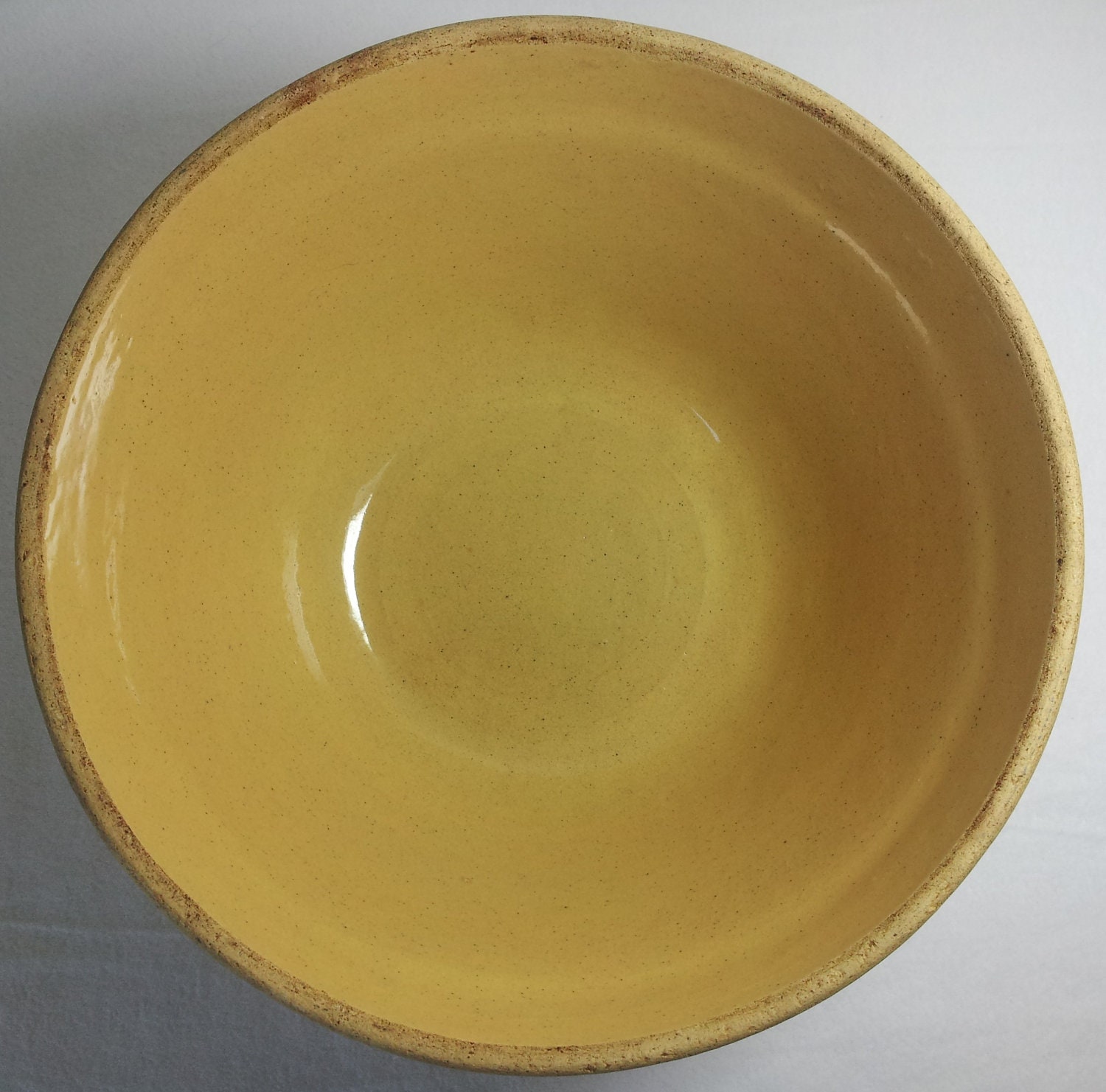 Vintage Yellowware Mixing Bowl by Robinson Ransbottom Pottery Company of Roseville Ohio  No. 391