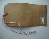 Brown Kraft Christmas Gift Tags, Reindeer Punch Out, Set of 12 Christmas Gift Tags