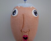 Aunt Ida Mae - Pruneheads Hand Painted Paper Mache Egg Folk Art People Figurine Ornaments w/ Original Story