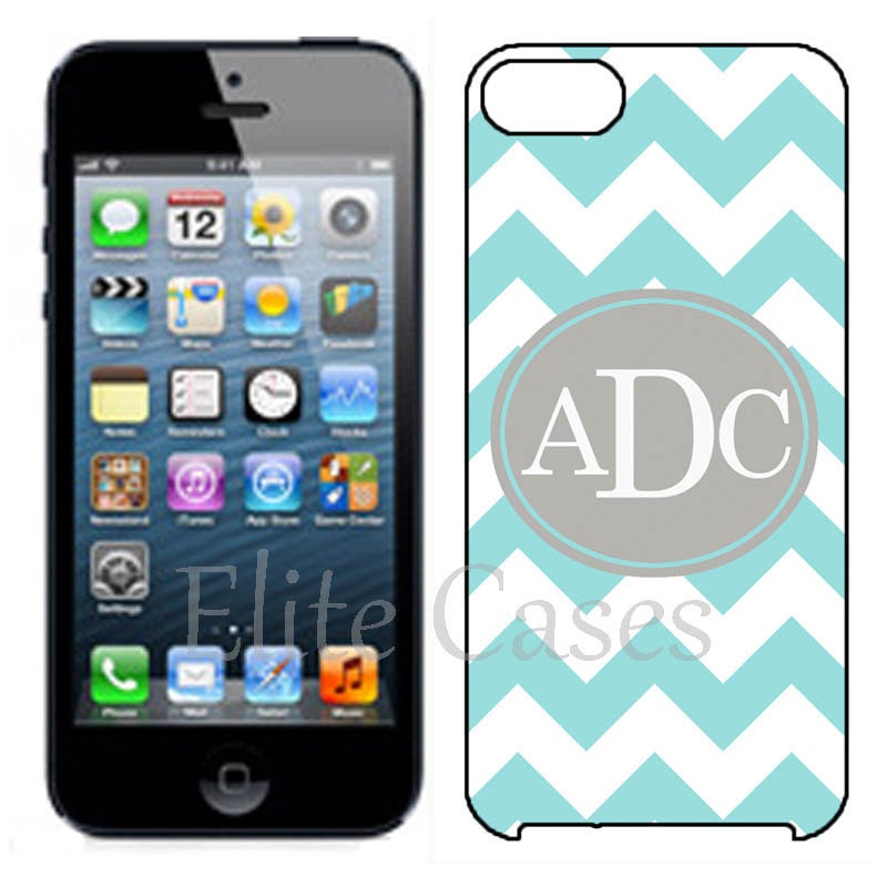 iPhone 5 Case - Monogram iPhone 5 case - Chevron Personalized iPhone Cover - SeaSide Chevy case for iPhone 5