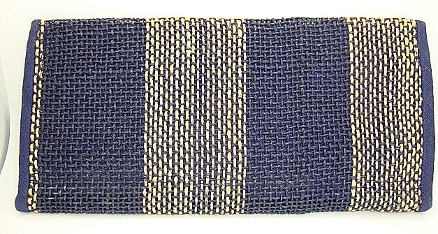 Vintage Hand Woven, Blue & Gold - Striped Wallet