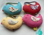 Handmade kawaii cotton toy stuffed Bird plushie colorful animal pattern ready to ship