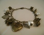 Charm Bracelet Pearl Flower Heart Leaf Wrist