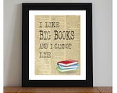 Books Art Print- Word Art- Typography- book-vintage-wall art- home decor-quote print