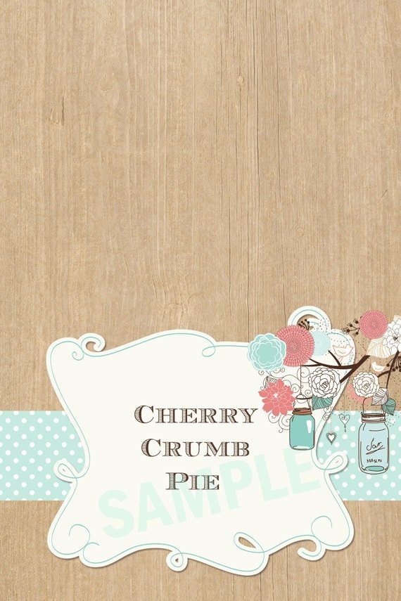 Rustic Mason Jar Floral & Wood Bridal Shower Food Tents - Printable Il_570xn