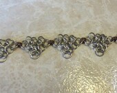 Stainless Steel and Bronze Chainmail Ankle Bracelet. Chainmaille. Summer Wear. Goth. Renaissance. SCA