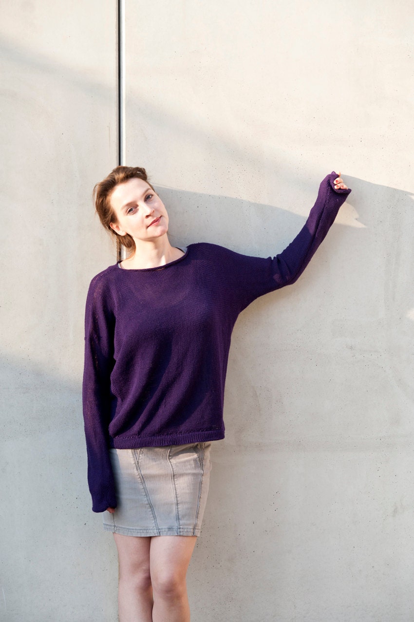 SWEATER . Knitwear . Pullover . concret lila . GOETTERMILCH
