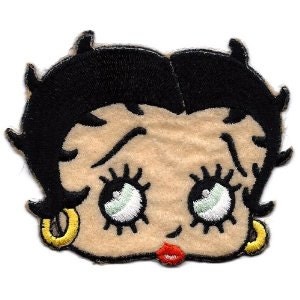Betty Boop Head Embroidered Iron On / Sew On Patch, Sewable (3.5" X 2.75")  Freeship to USA