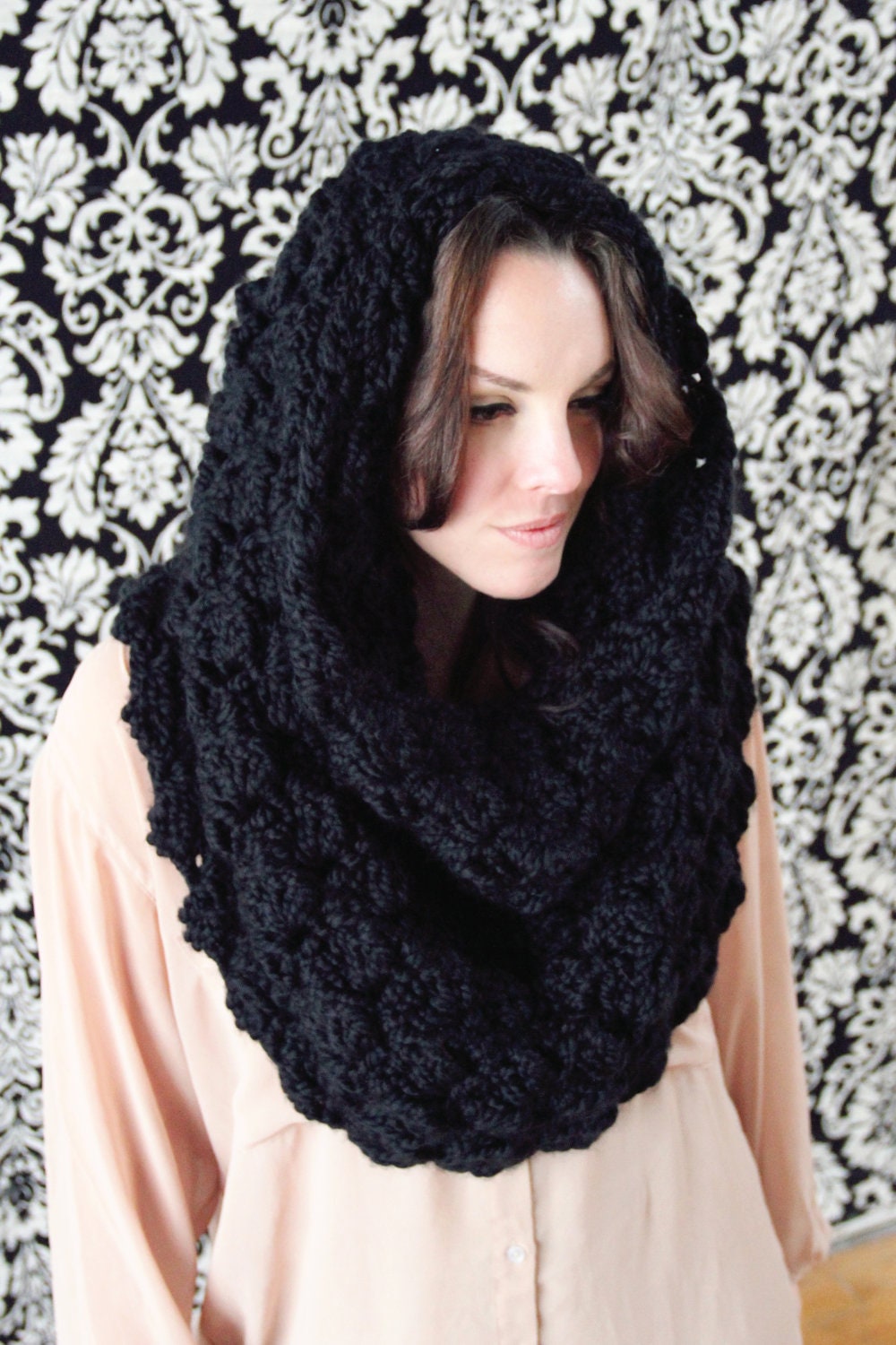 Cowl Chunky CROCHET PATTERN Hooded 3 in 1 Convertible Cowl Wrap The MANHATTAN