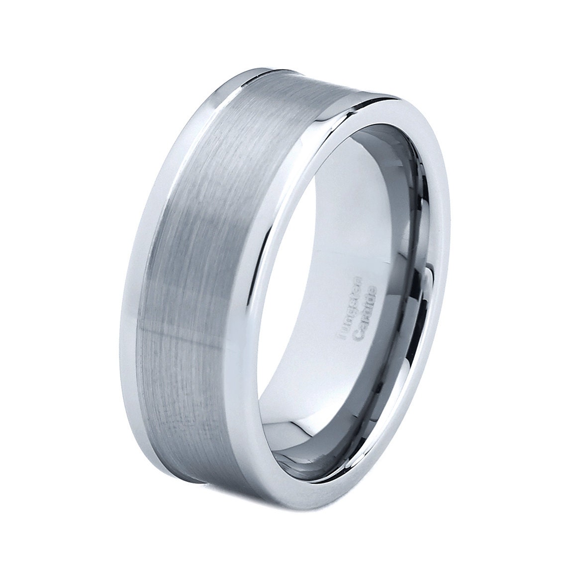 Mens Tungsten Carbide Wedding Band Ring 8mm Polished Brushed Grooved 5 ... Mens Tungsten Carbide Wedding Band Ring 8mm Polished Brushed Grooved 5 ...