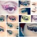 Set of 15 Pairs Temporary Tattoo Transfer Stickers for Eyes Eyelids Flower Laced for Clubbing Party