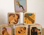 The Lion King // Childrens Book Blocks // Natural Wood Toy