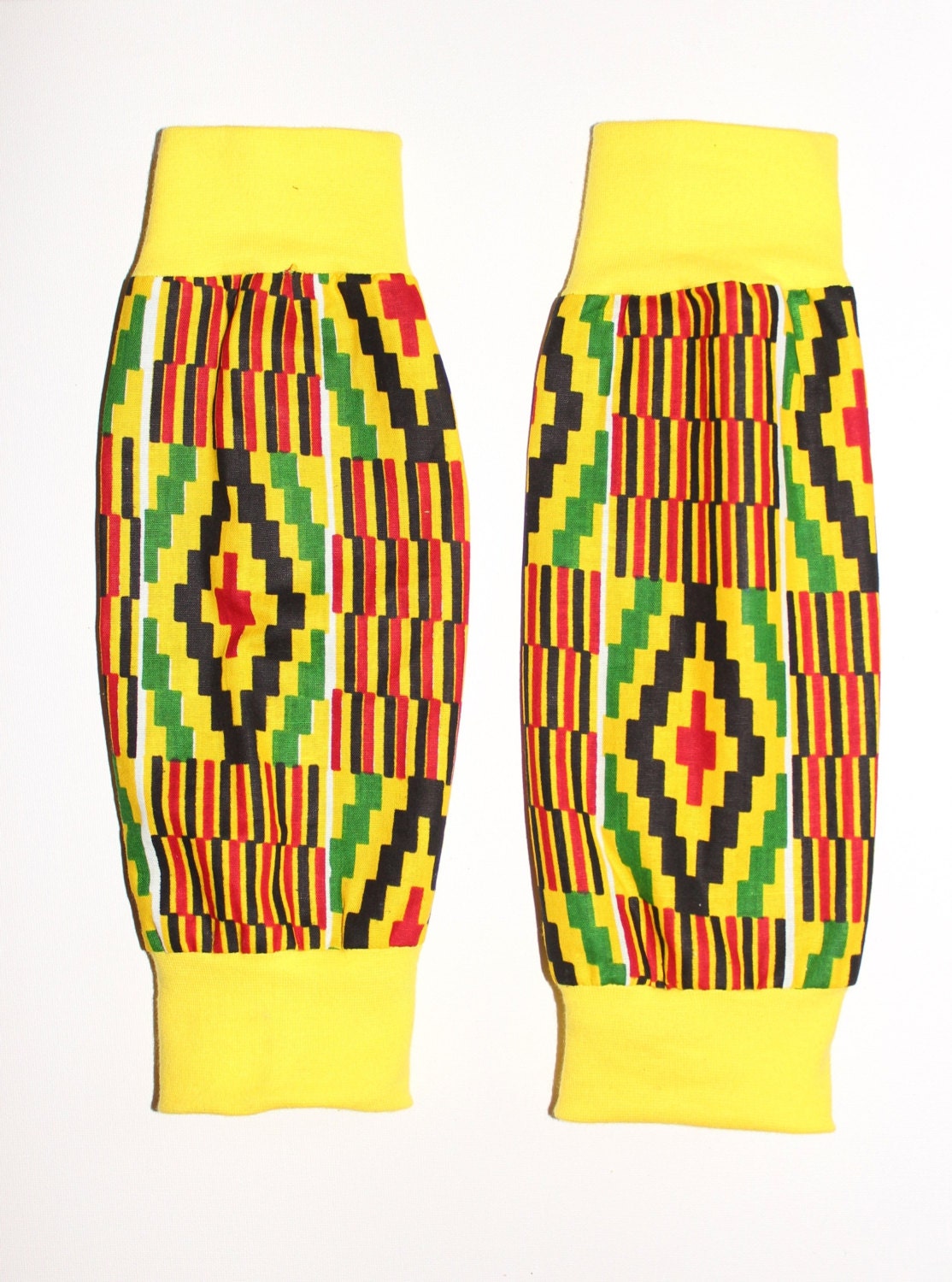 Reversible Leg Warmers, Kente yellow
