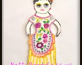 frida kahlo Day of the dead  paper doll  ----Free shipping----