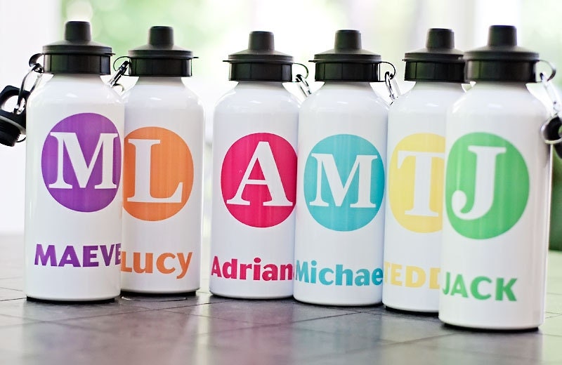 Personalized Aluminum Water Bottle for Kids, Monogram Sports Bottle, Water Bottle, Camp Water Bottle, Back to School, BPA Free - KitchenVille
