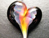 Glass Heart Jewelry  - Lampwork necklace pendant focal handmade by Boomwire
