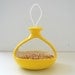 Bird Feeder Ceramic 2 Sided Retro Hanging Feeder In Lemon Yellow