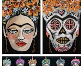 Nasturtium Frida Kahlo Hanging Collectors Ornament - Embellished Acrylic Hand Painted