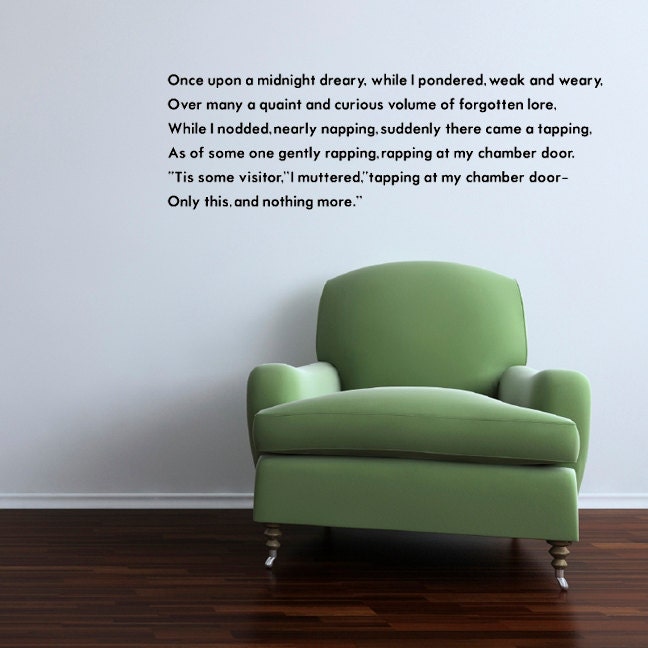 Once Upon A Midnight Dreary... Vinyl Wall Quote Decal