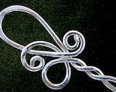 Elegant Twist Sterling Silver Shawl Pin / Hair Stick