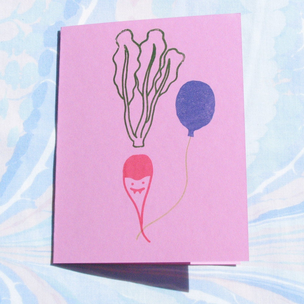 Hope your birthday is rad-ish ))(( greeting card for the veggie lover in your life