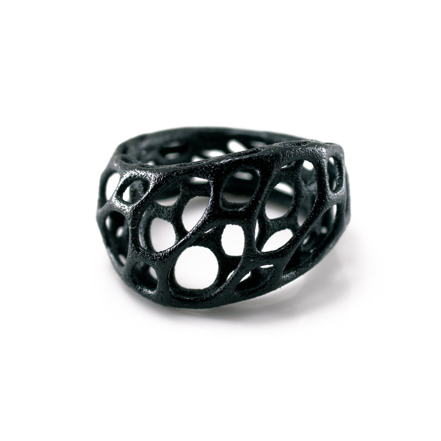 2-layer twist ring (black) 3d-printed nylon plastic