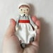 Tiny Raggedy Ann-- Original Hand Painted Folk Art Doll Ornament-- Made to order within a week