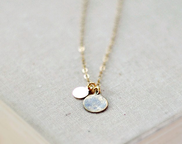 Lamina - antique brass double drops necklace - delicate gold jewelry - edor  gift for her